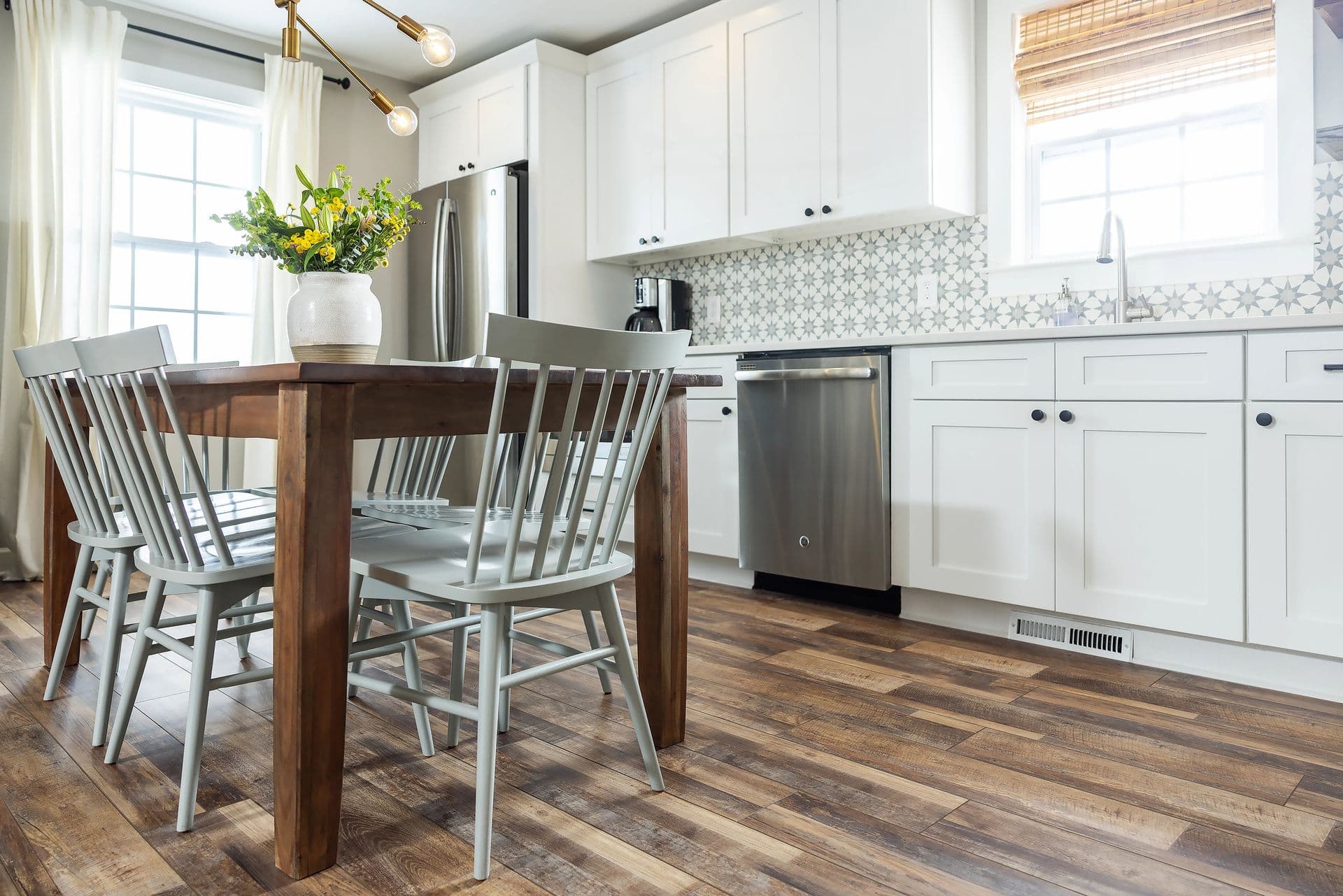 LVP white kitchen